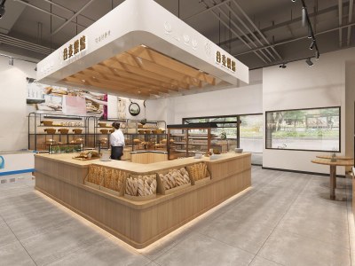 现代甜品面包店3D模型下载